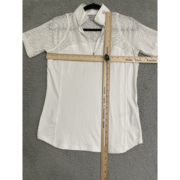 Ariat Pro Series Airway Show Short White Women's 1/4 zip Small Horse Equestrian - Picture 8 of 10